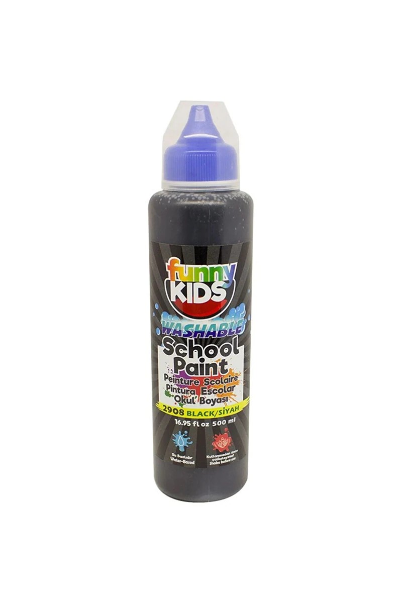 Rich Funny Kids Yıkanabilir Okul Boyası 500ml - 2908 Siyah