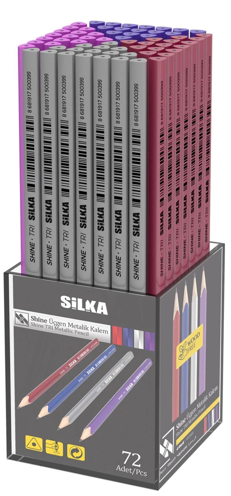 Silka Kurşun Kalem Shıne Metalik Üçgen Adet Kl1.Tsm-72