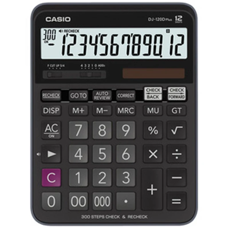 Casio Hesap Makinesi Masa Üstü 12 Hane Check Control DJ-120D Plus Siyah