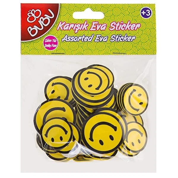 Bubu ST0099 Eva Sticker Harfler Orta Boy Karışık Renkler