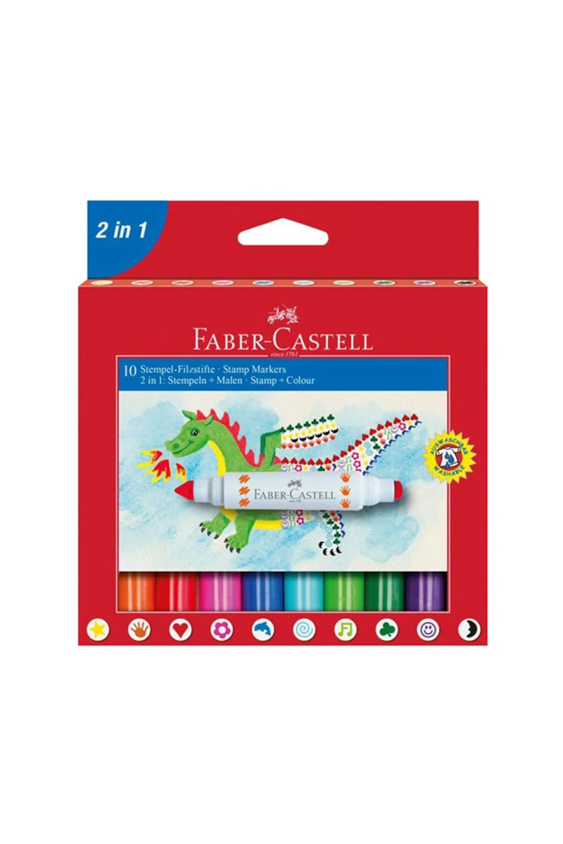 Faber-Castell 2IN1 Jumbo Keçeli Kalem, 10'lu