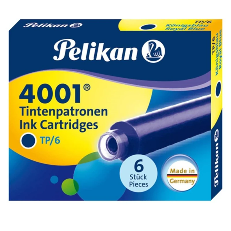 Pelikan 4001 Dolmakalem Kartuşu Küçük Royal Mavi 6Lı