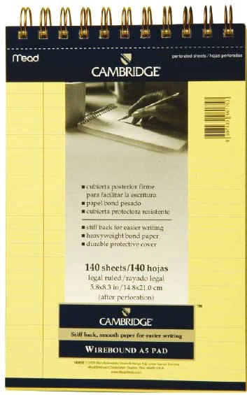 Mead 159880 Cambridge A/4 70Yp Çizgili Sarı