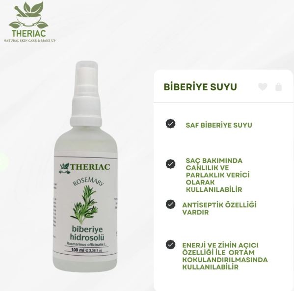 Theriac Biberiye Hidrosolü 100 ml
