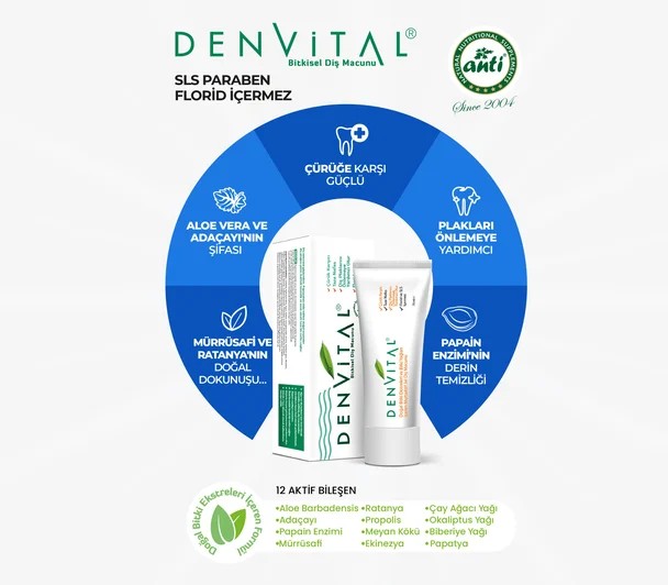  Denvi̇tal Bi̇tki̇sel Di̇ş Macunu