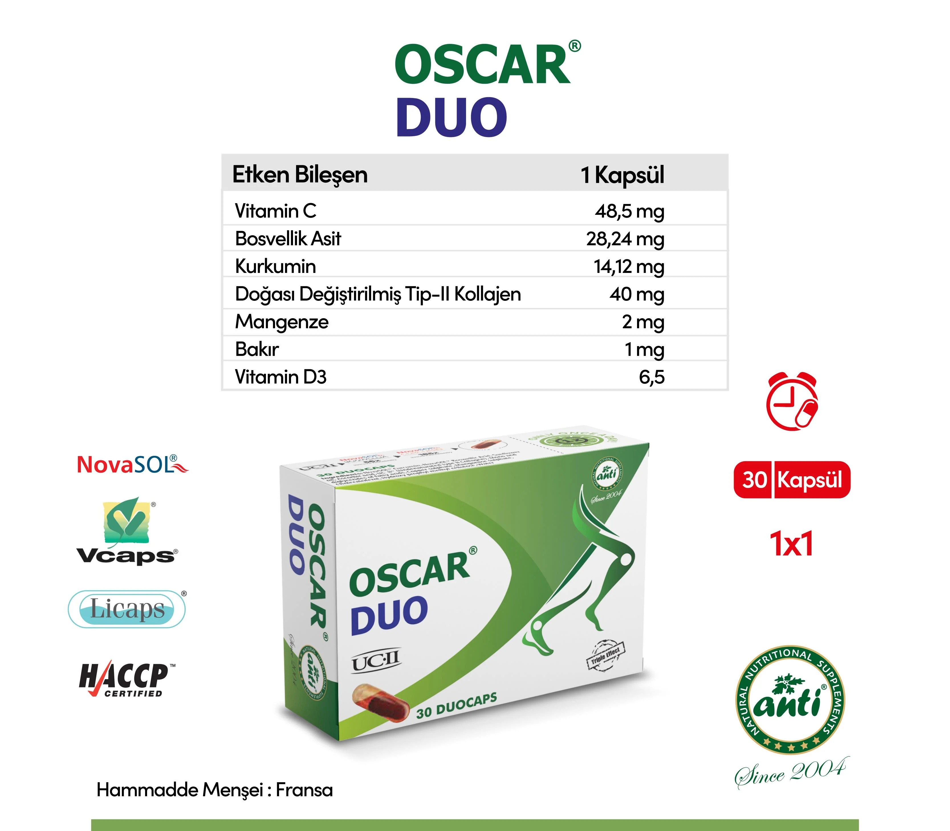 Oscar Duo 30 Kapsül