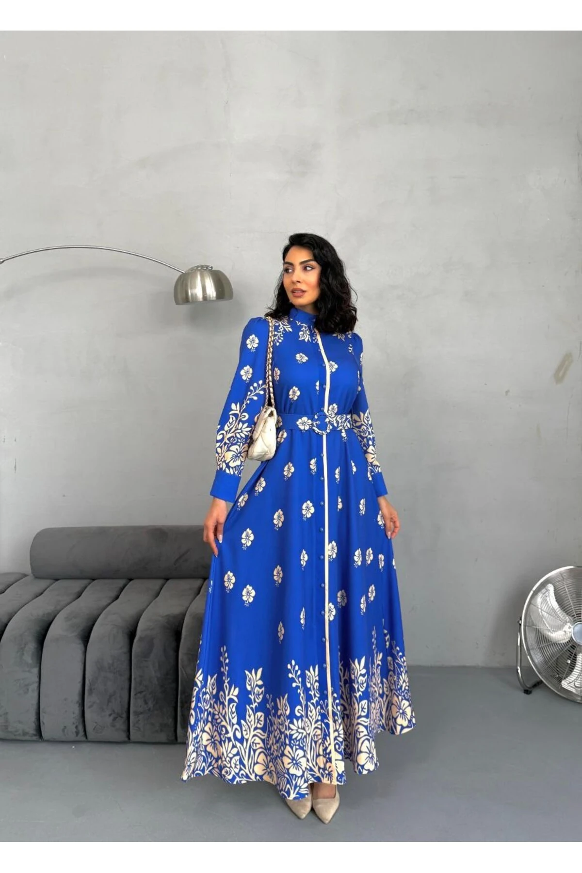 Atlas Kumaş Elbise (Kemer Dahildir) image