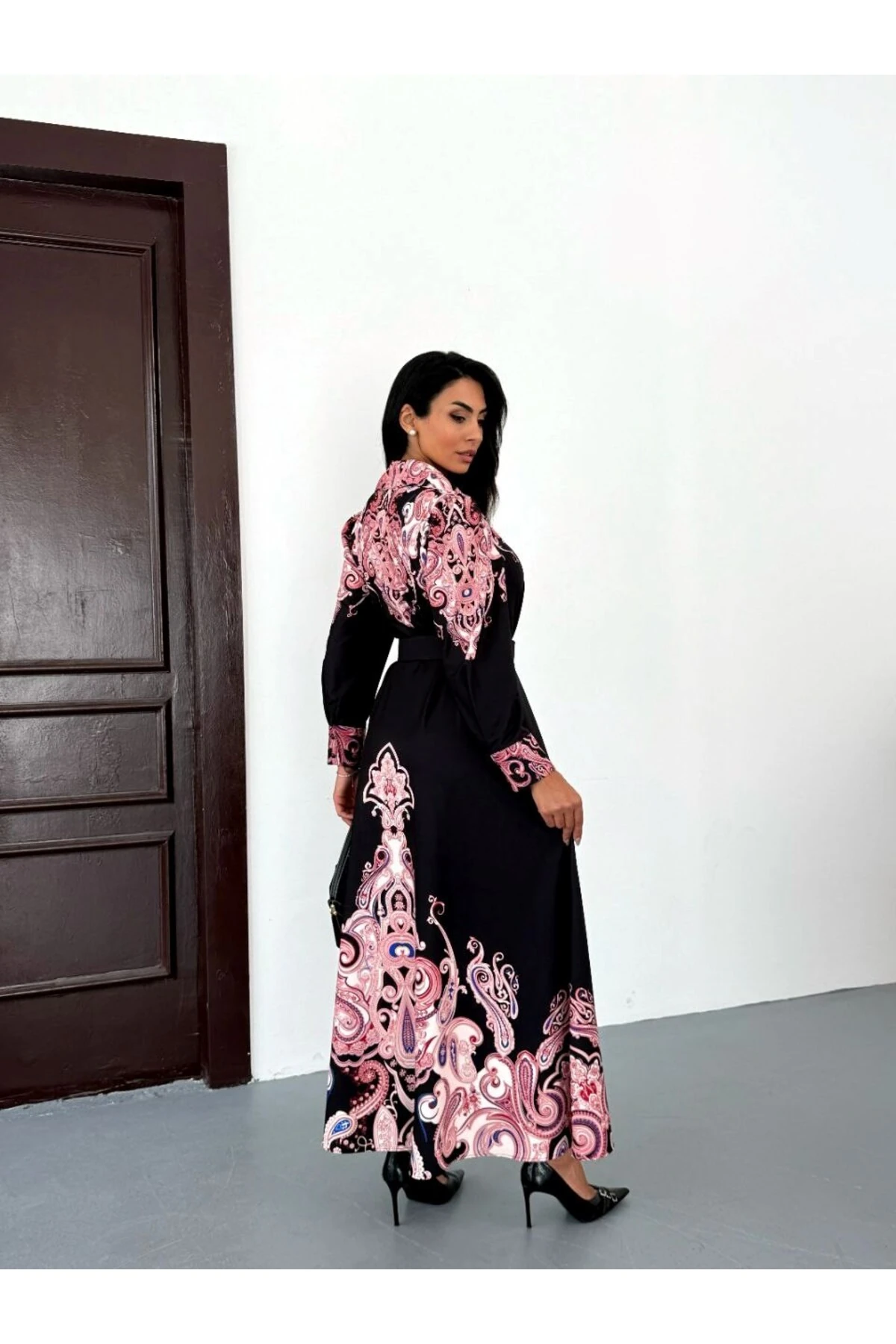 İthal Babel Kumaş Elbise(Kemer Dahildir)