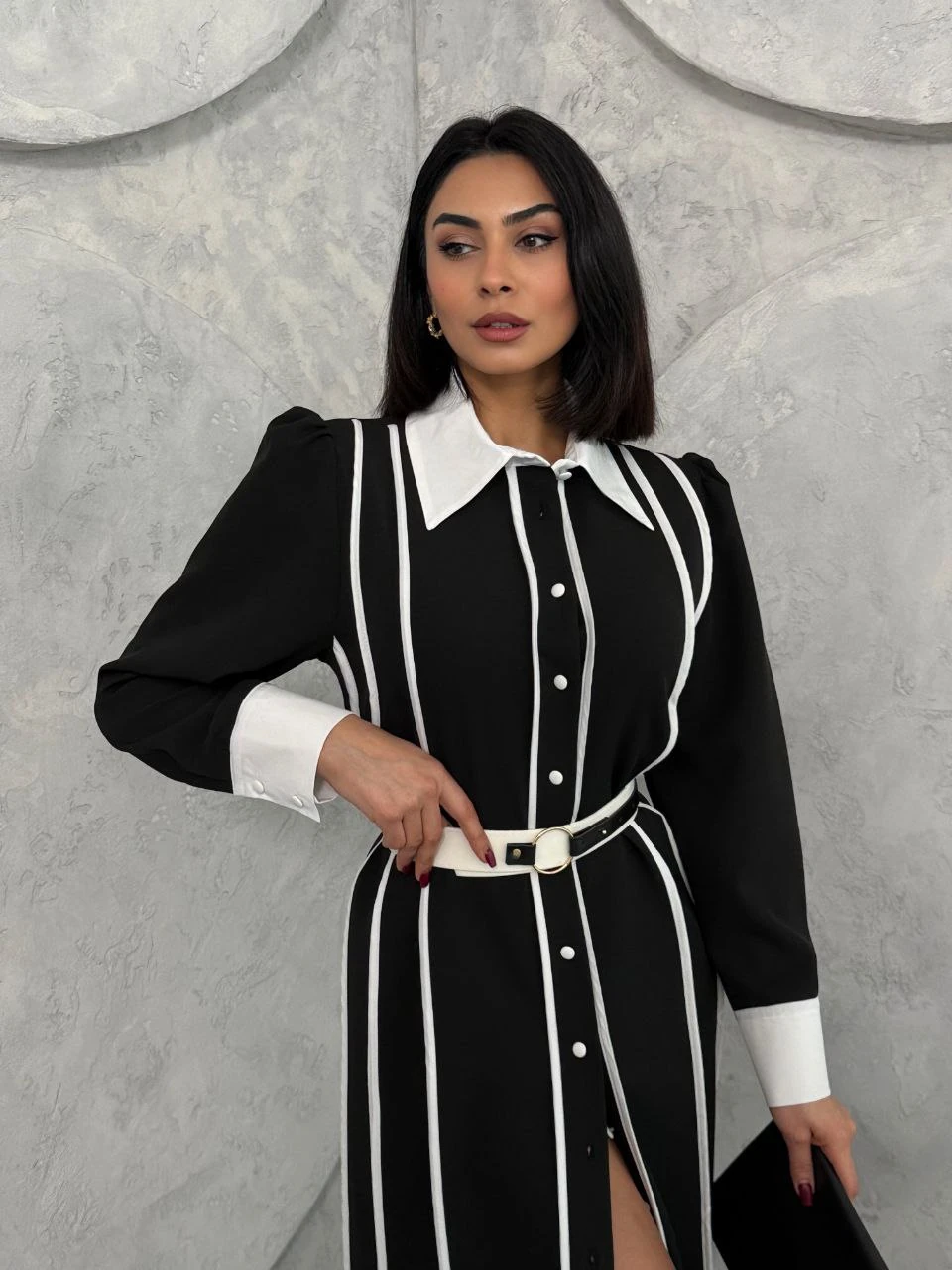 Atlas Kumaş Elbise(Kemer Dahildir)