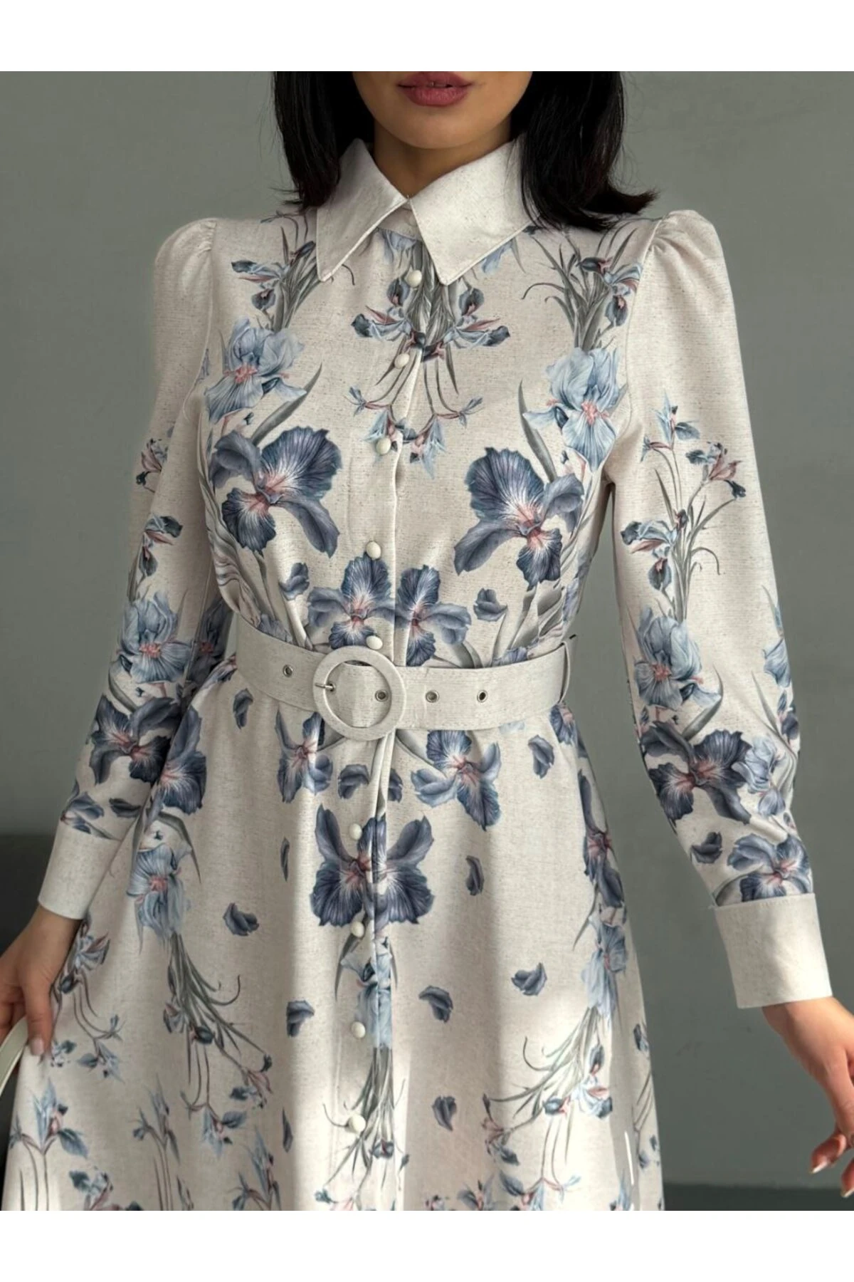 Atlas Kumaş Elbise(Kemer Dahildir)