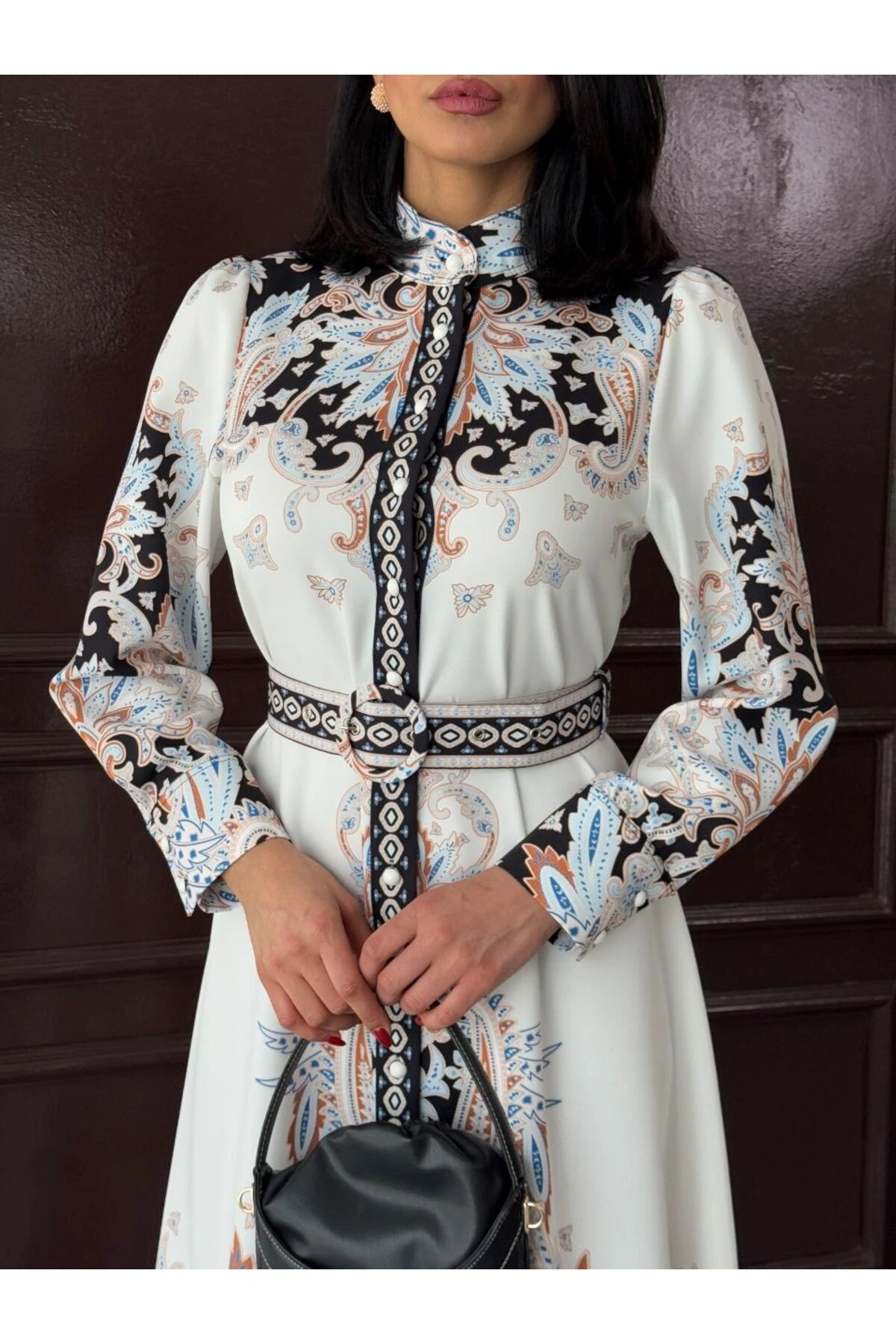 Atlas Kumaş Elbise(Kemer Dahildir)