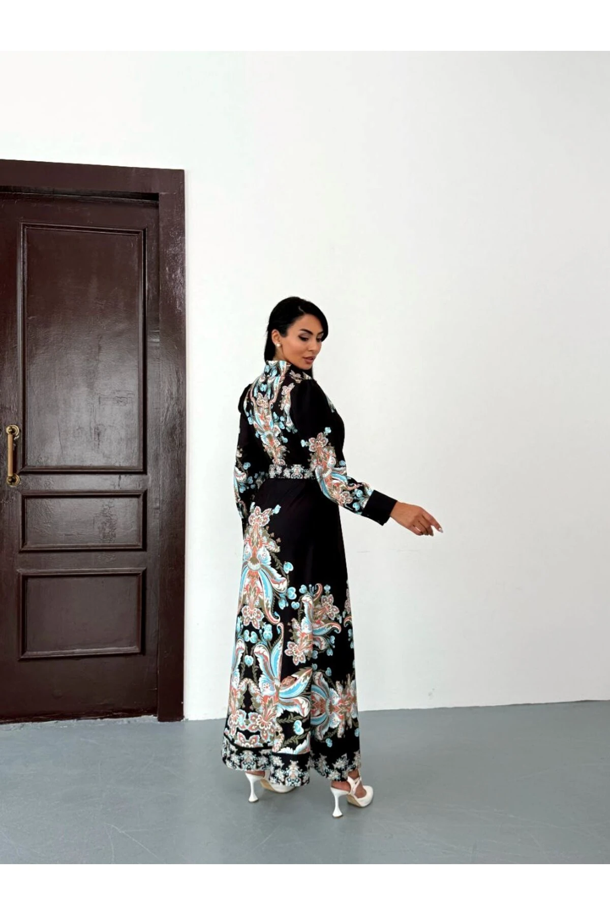 İthal Babel Kumaş Elbise(Kemer Dahildir)