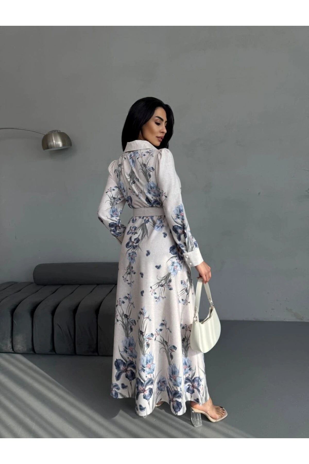 Atlas Kumaş Elbise(Kemer Dahildir)