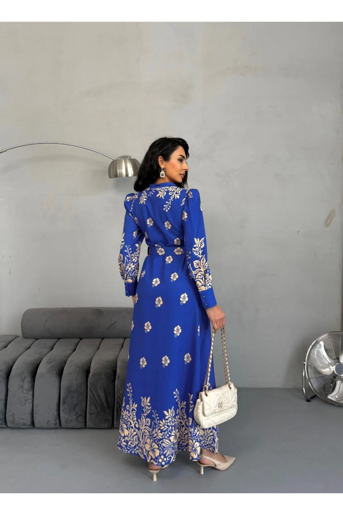 Atlas Kumaş Elbise (Kemer Dahildir)