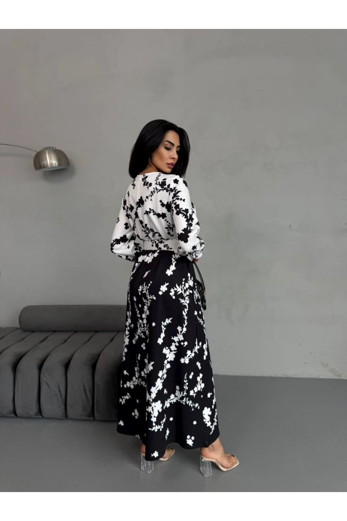 Atlas Kumaş Elbise (Kemer Dahildir)