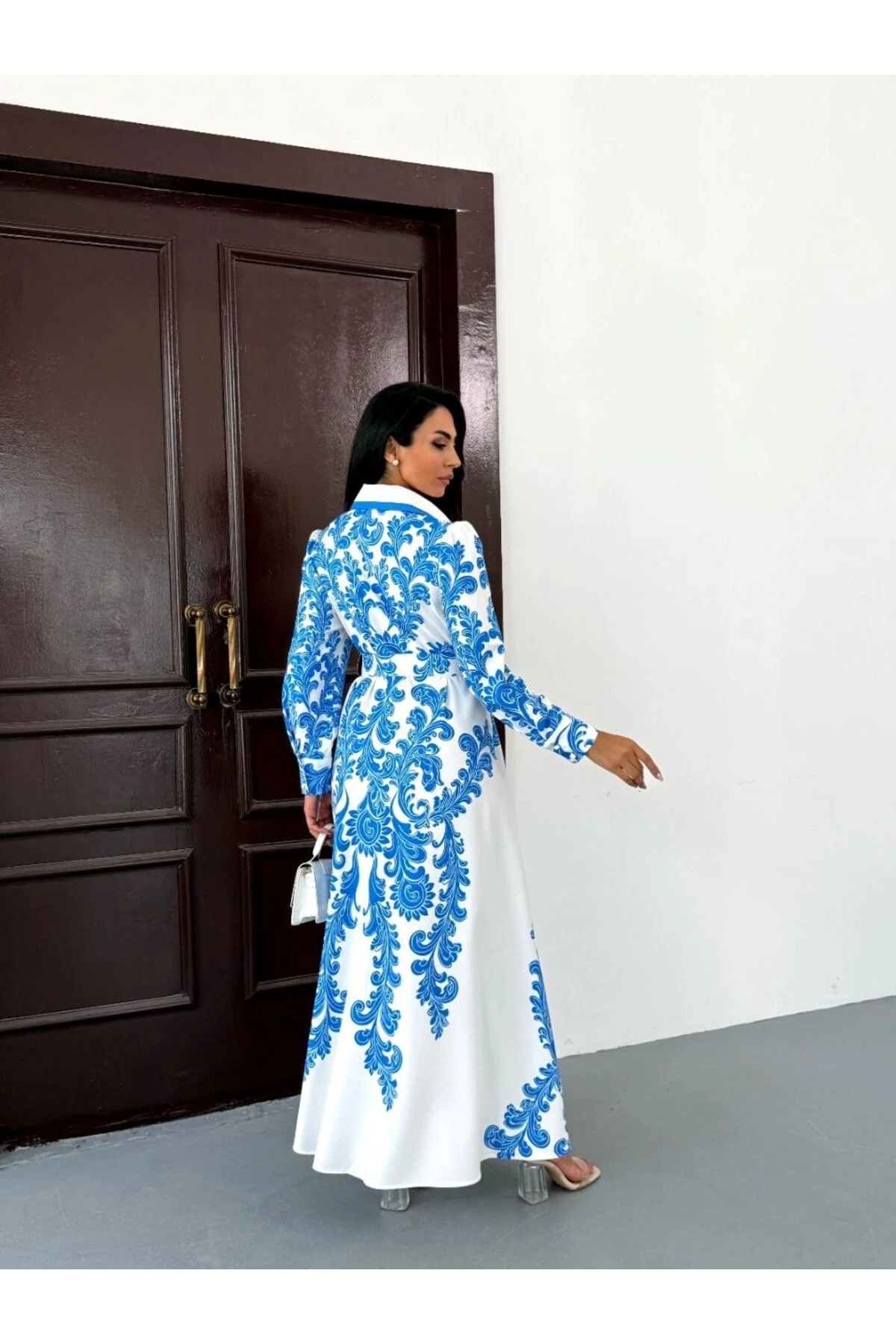 İthal Babel Kumaş Elbise(Kemer Dahildir)