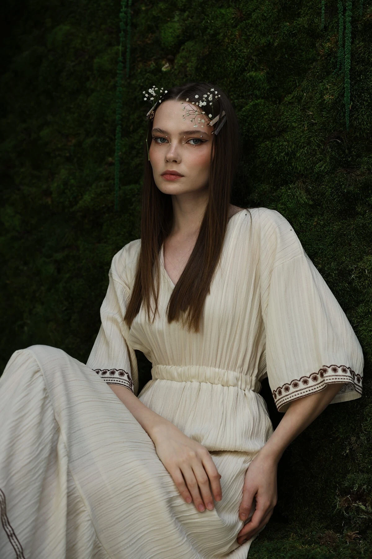 NAKIŞLI MUSLİN ELBİSE