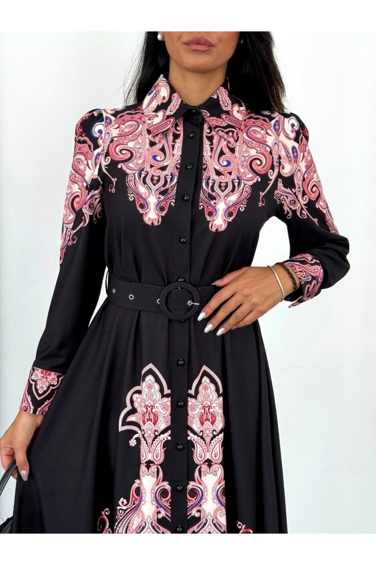 İthal Babel Kumaş Elbise(Kemer Dahildir)