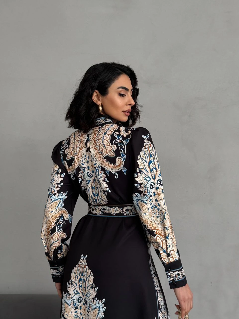 Atlas Kumaş Elbise (Kemer Dahildir)