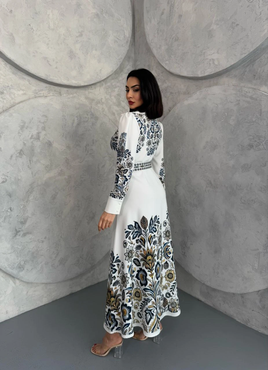 Atlas Kumaş Elbise (Kemer Dahildir)