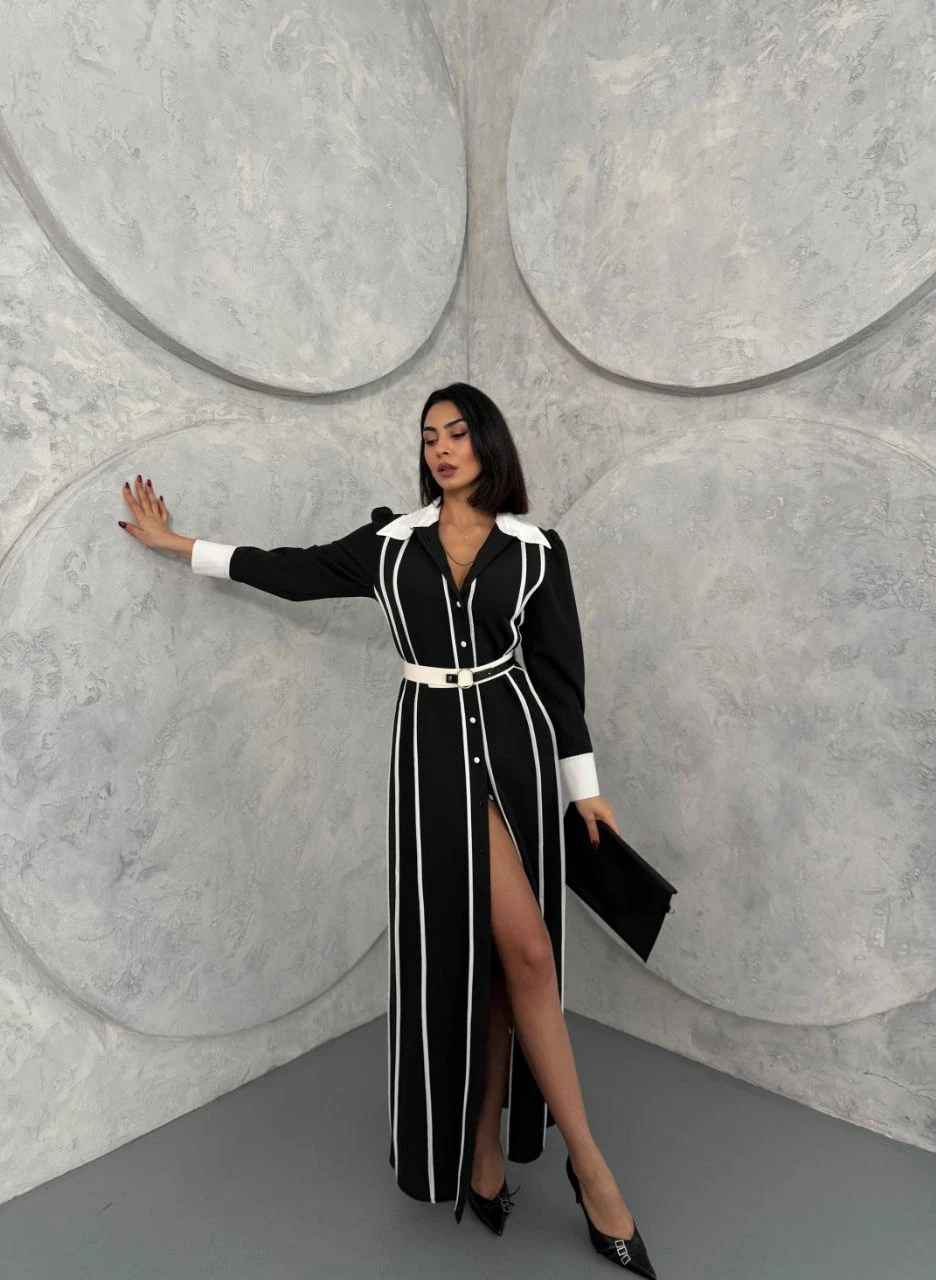 Atlas Kumaş Elbise(Kemer Dahildir)