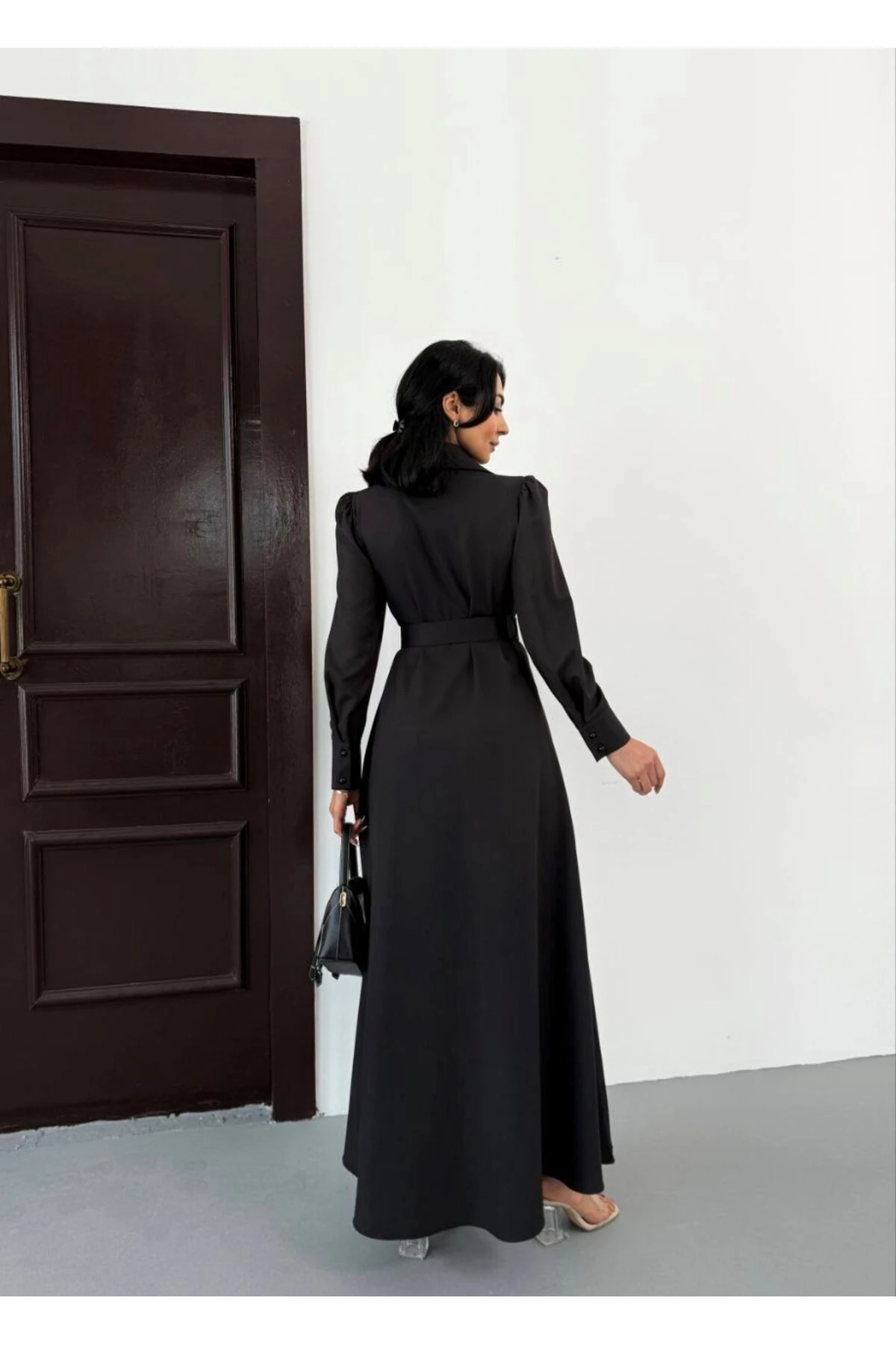 Atlas Kumaş Elbise(Kemer Dahildir)