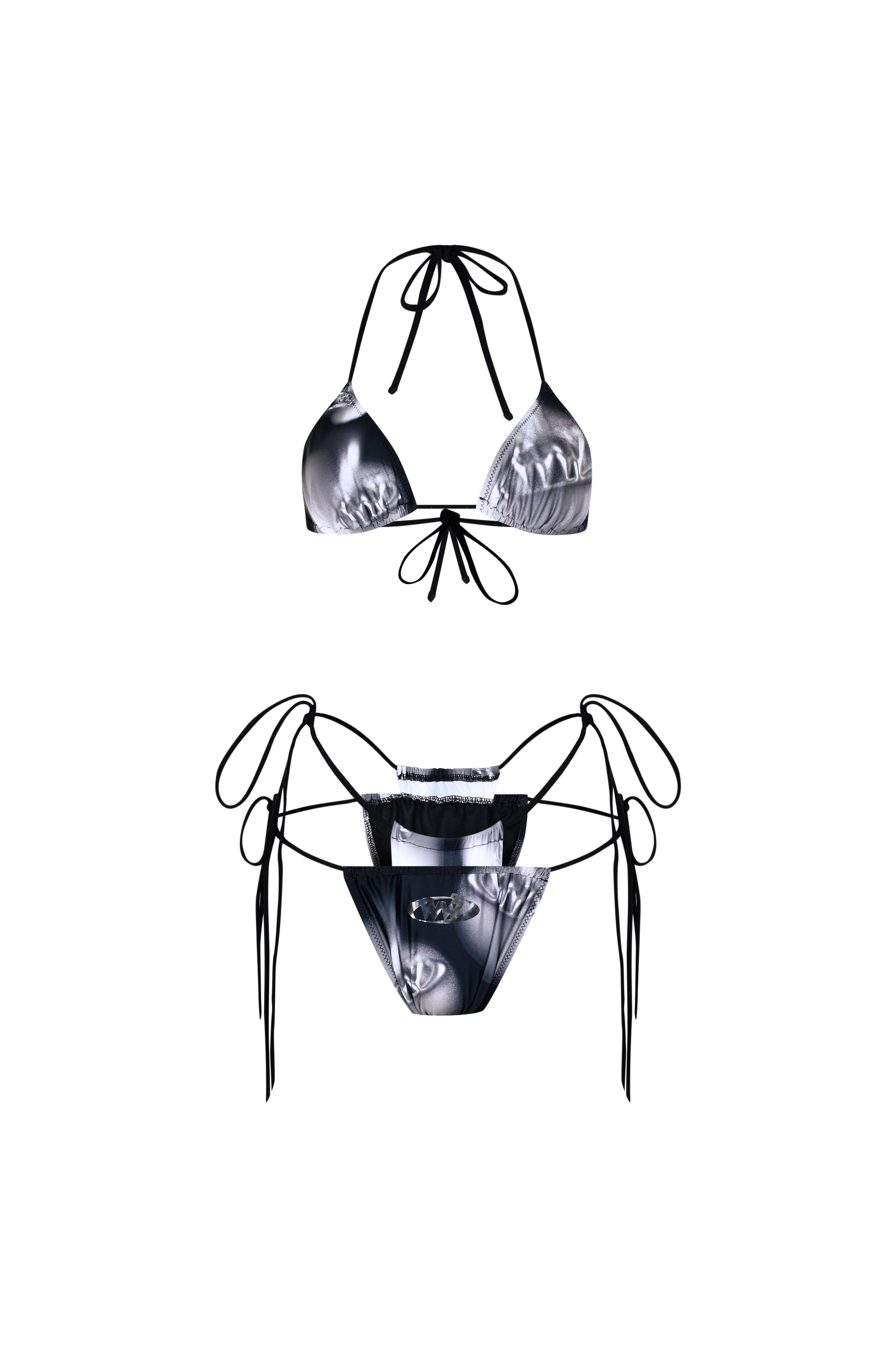 WUEN BLACK SILVER BIKINI SET