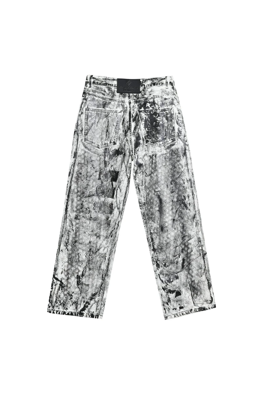 WUEN WHITE/BLACK WAX PANT