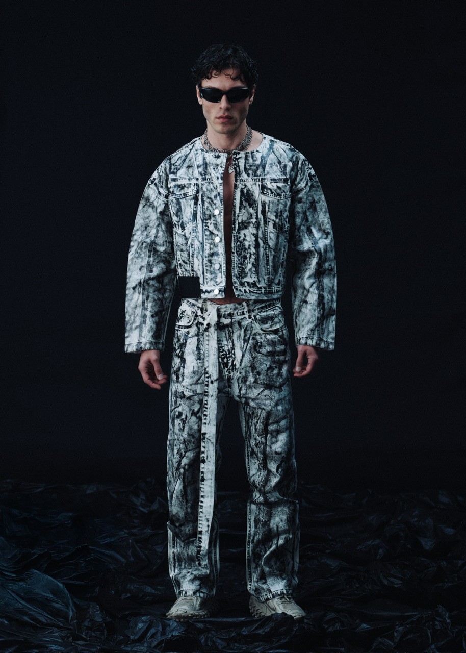 WUEN WHITE/BLACK WAX PANT