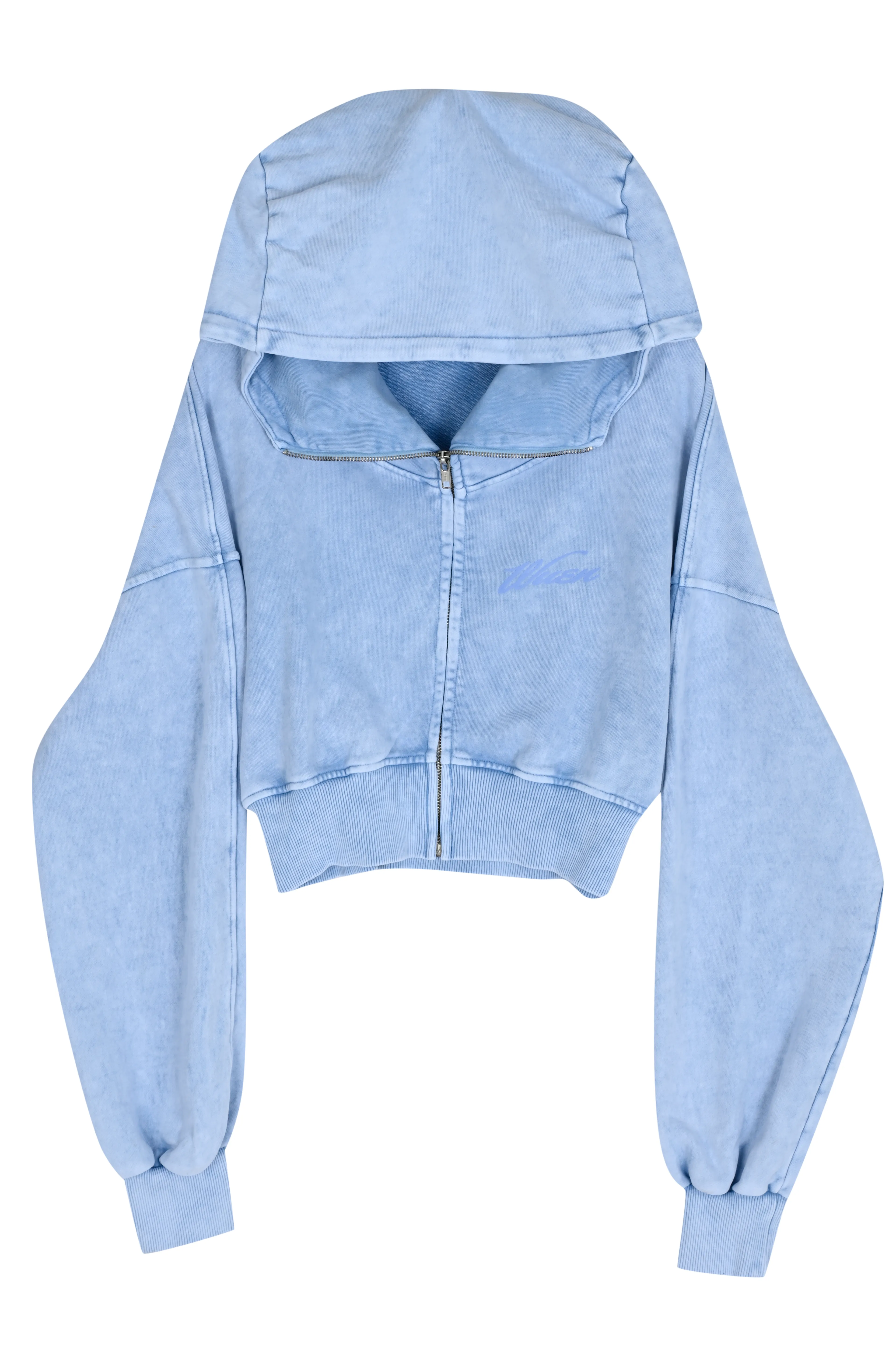 WUEN BABY BLUE CROP HOODIE 