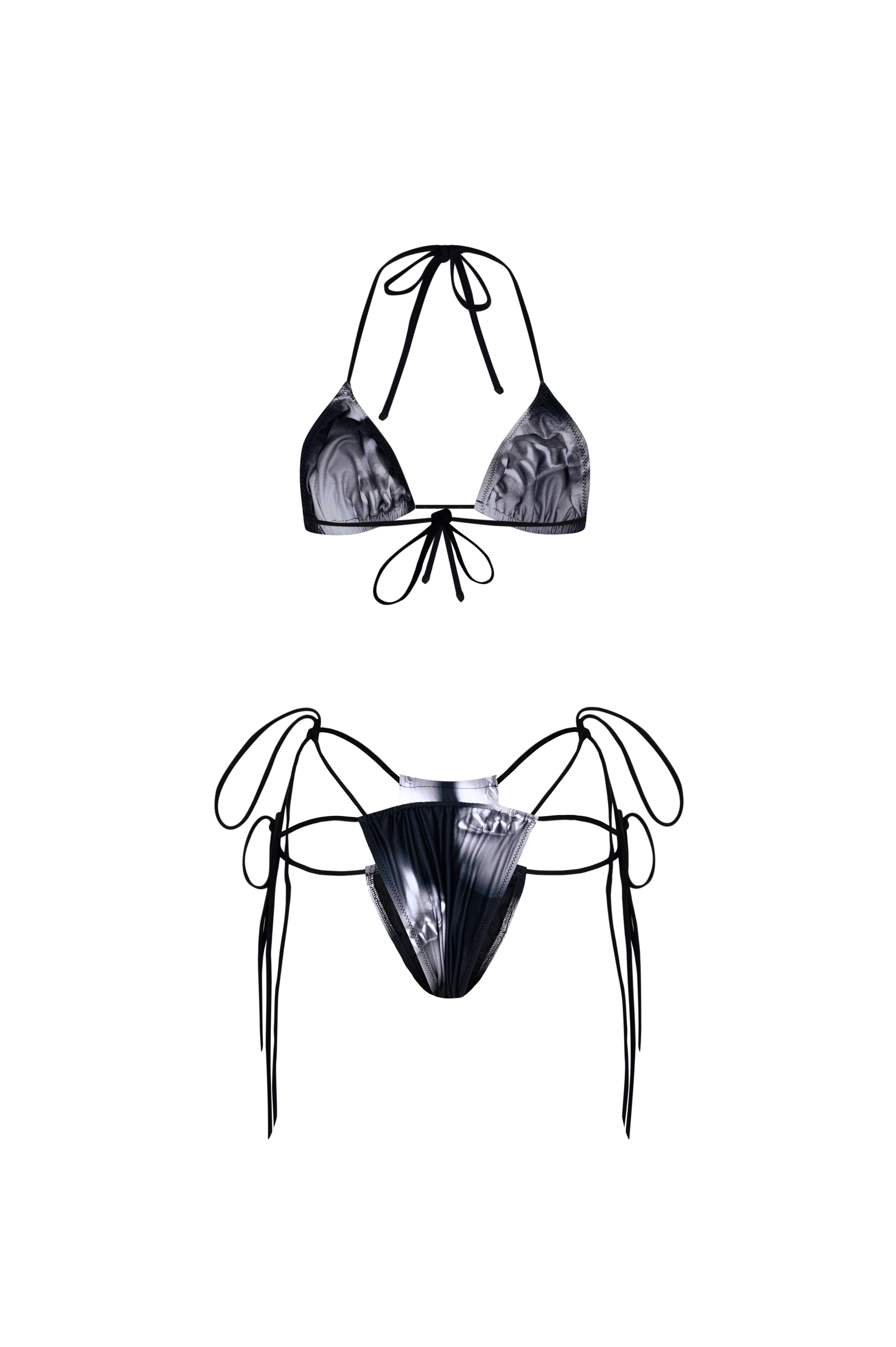 WUEN BLACK SILVER BIKINI SET