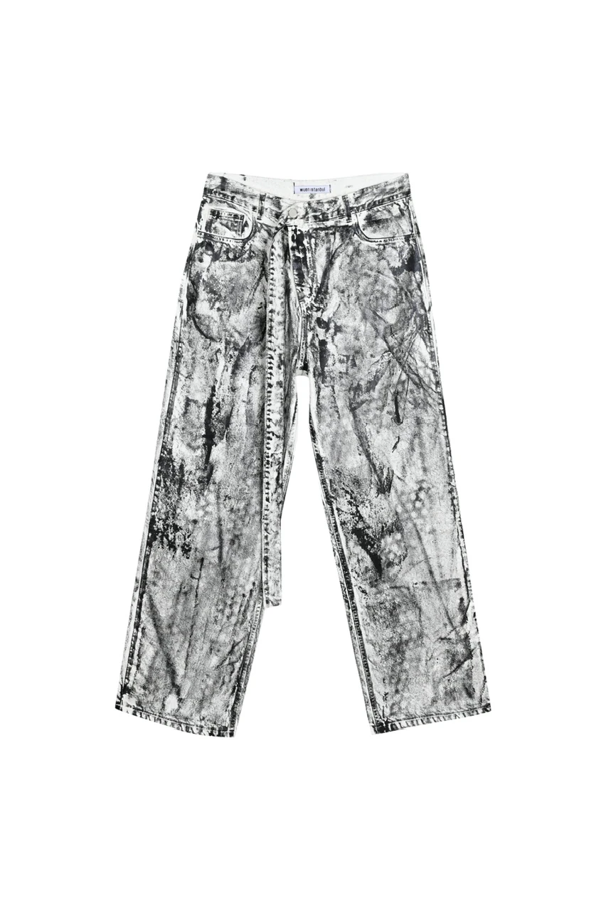 WUEN WHITE/BLACK WAX PANT