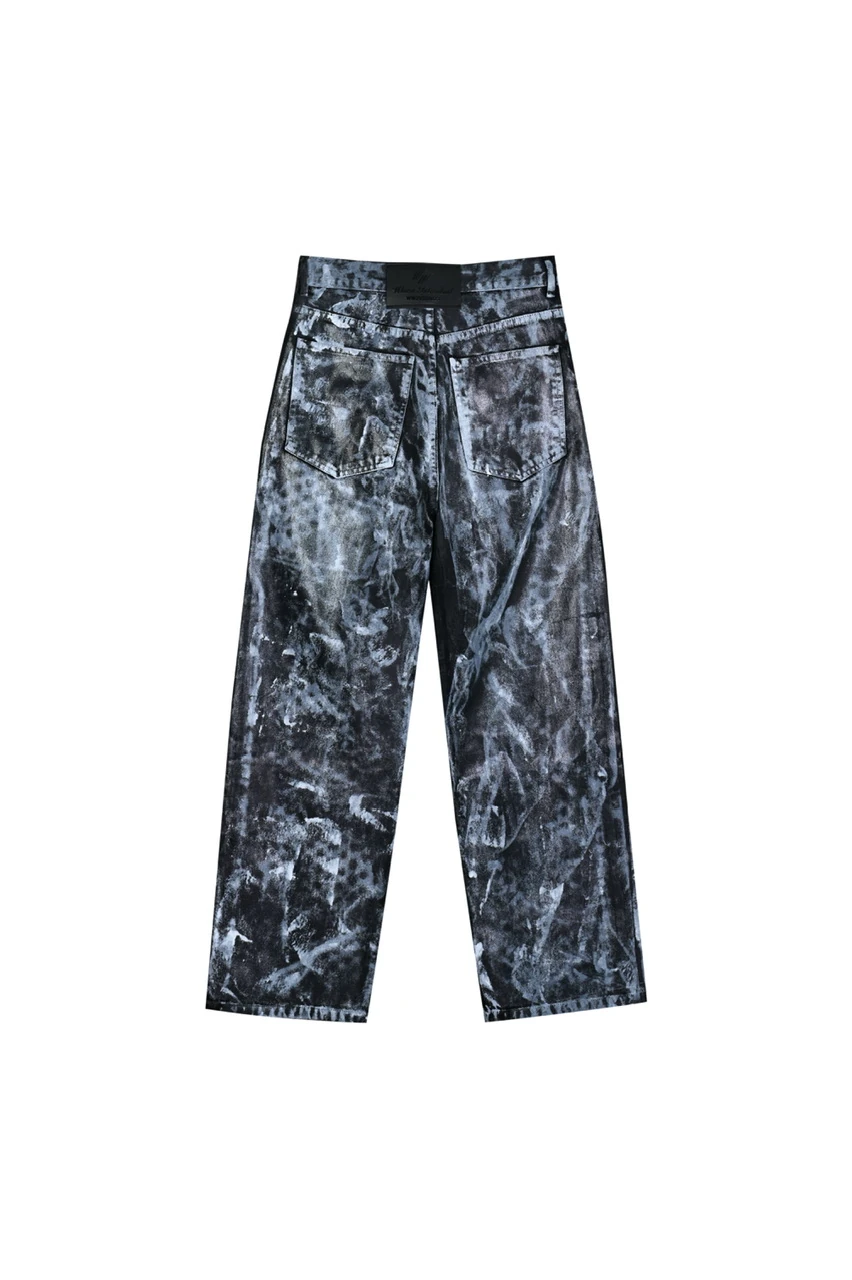 WUEN BLACK/WHITE WAX PANT