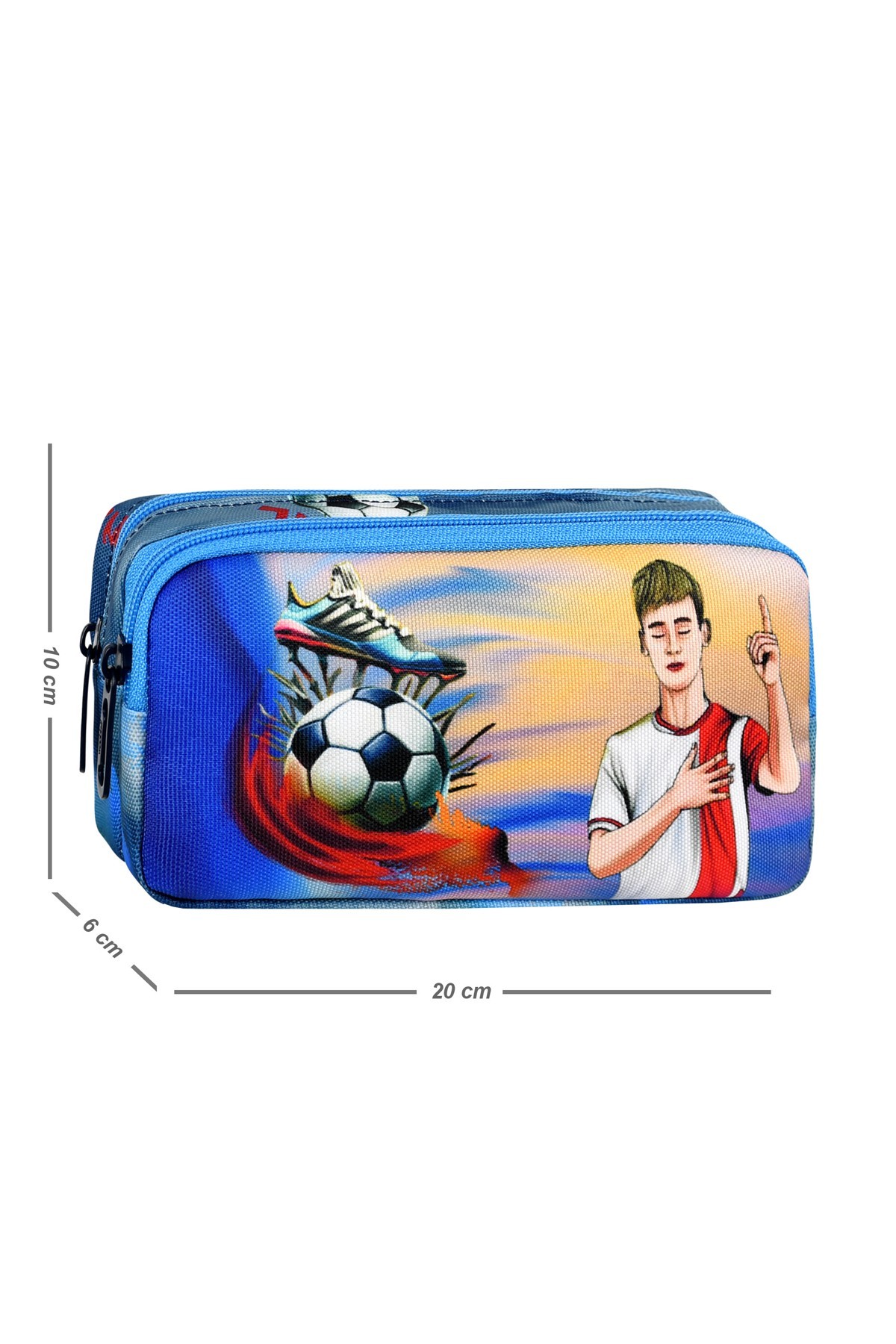 Waddell Lisanslı Futbol Temalı İlkokul Sırt Çantası,Termal Beslenme Çantası Ve Kalemlik,3'lü Set