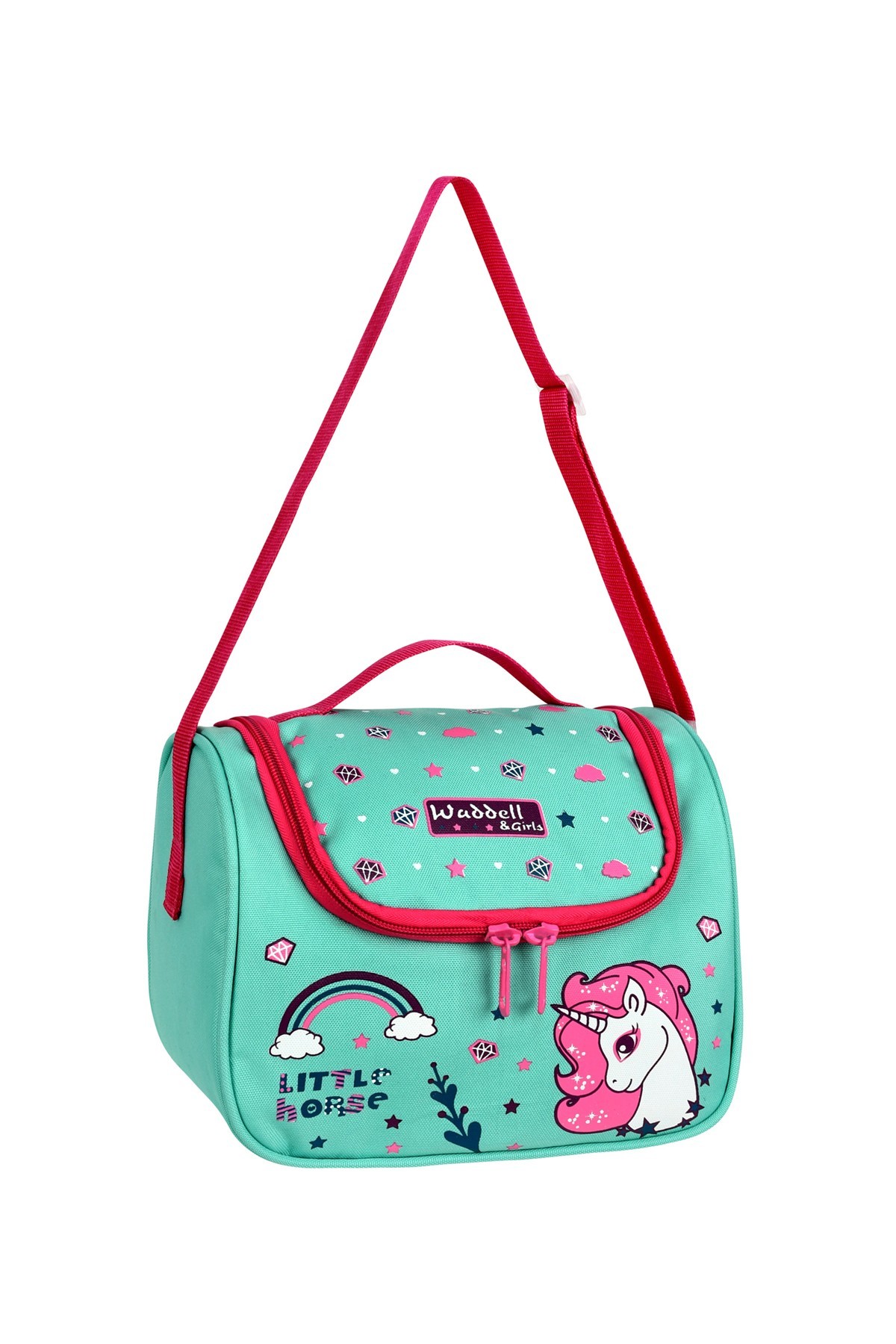 Waddell Lisanslı Su Yeşili Little Horse İlkokul Sırt Çantası Ve Little Horse Termal Beslenme Çantası
