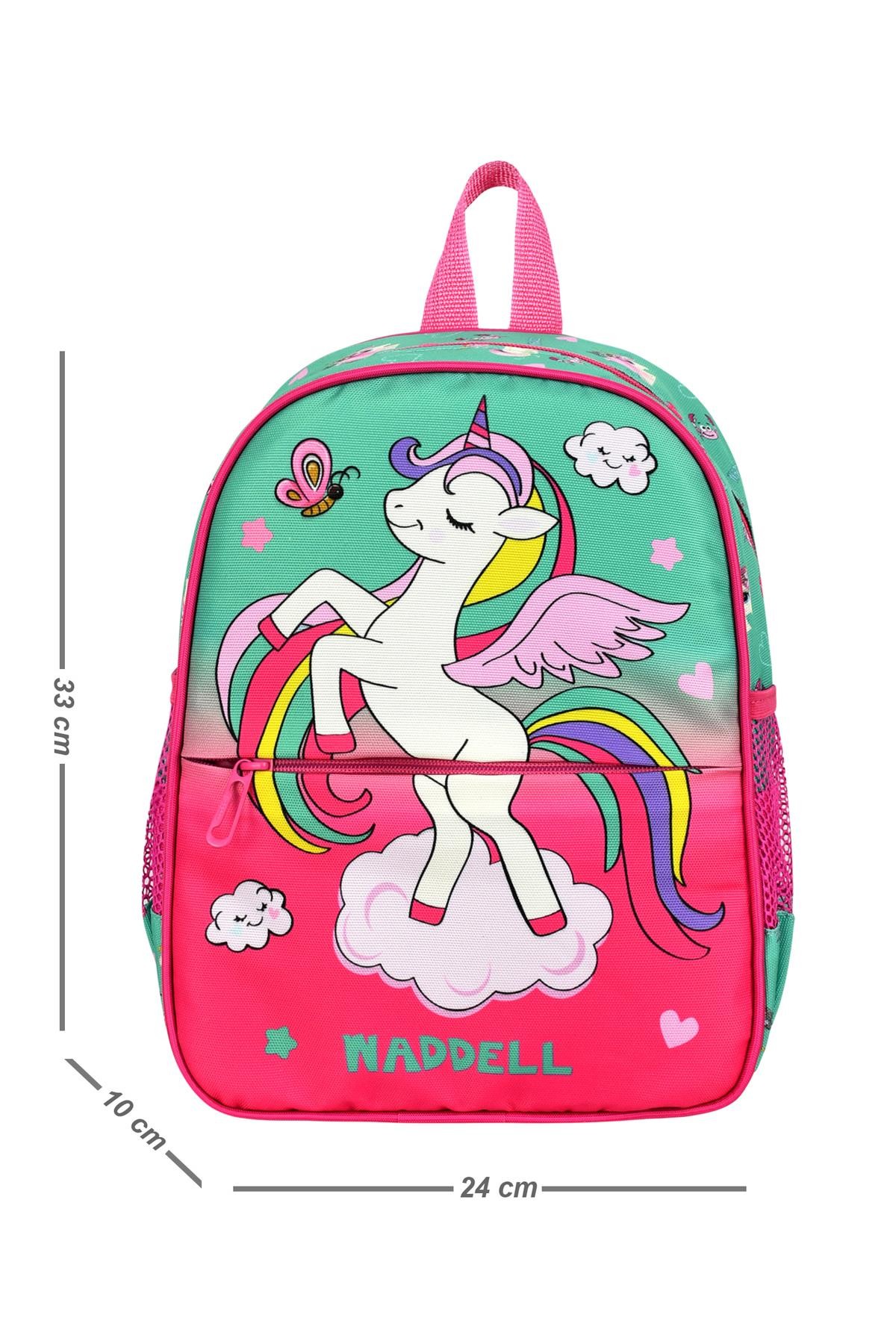 Waddell Lisanslı Unicorn Desenli Anaokul Kreş Okul Öncesi Çocuk Sırt Çantası