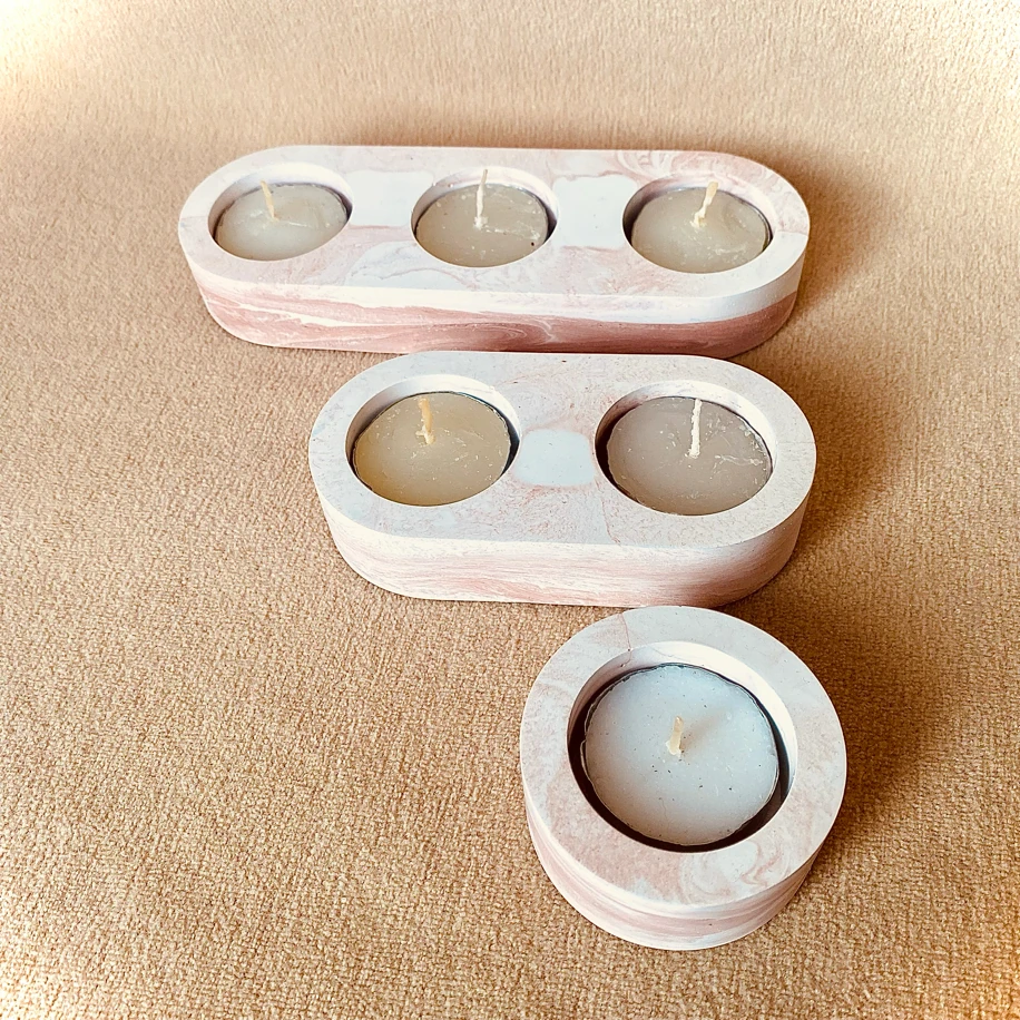 ✨ Mermer Efektli 3’lü Mumluk Seti ✨