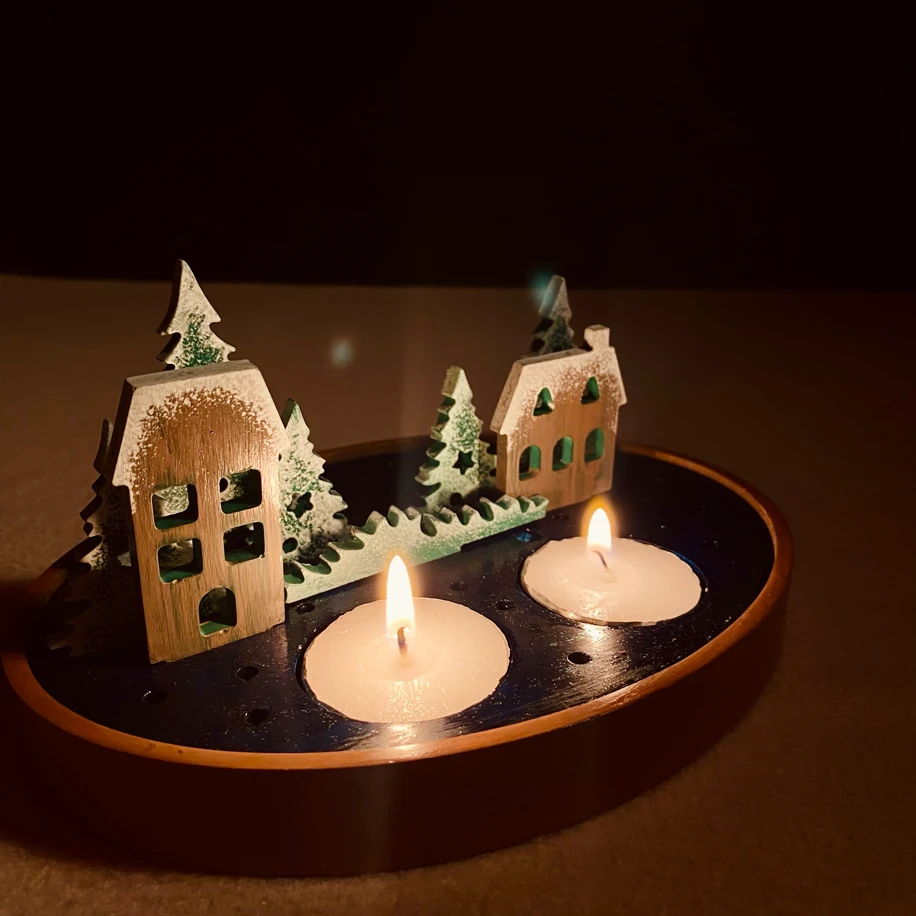 ✨ El Yapımı Mini Kış Köyü Mumluk
