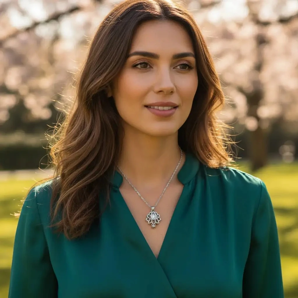 Karanlıkta Parlayan Lotus Çiçeği Kolye – Işıltılı ve Anlamlı Tasarım, Spiritüel Takı Severlere Özel