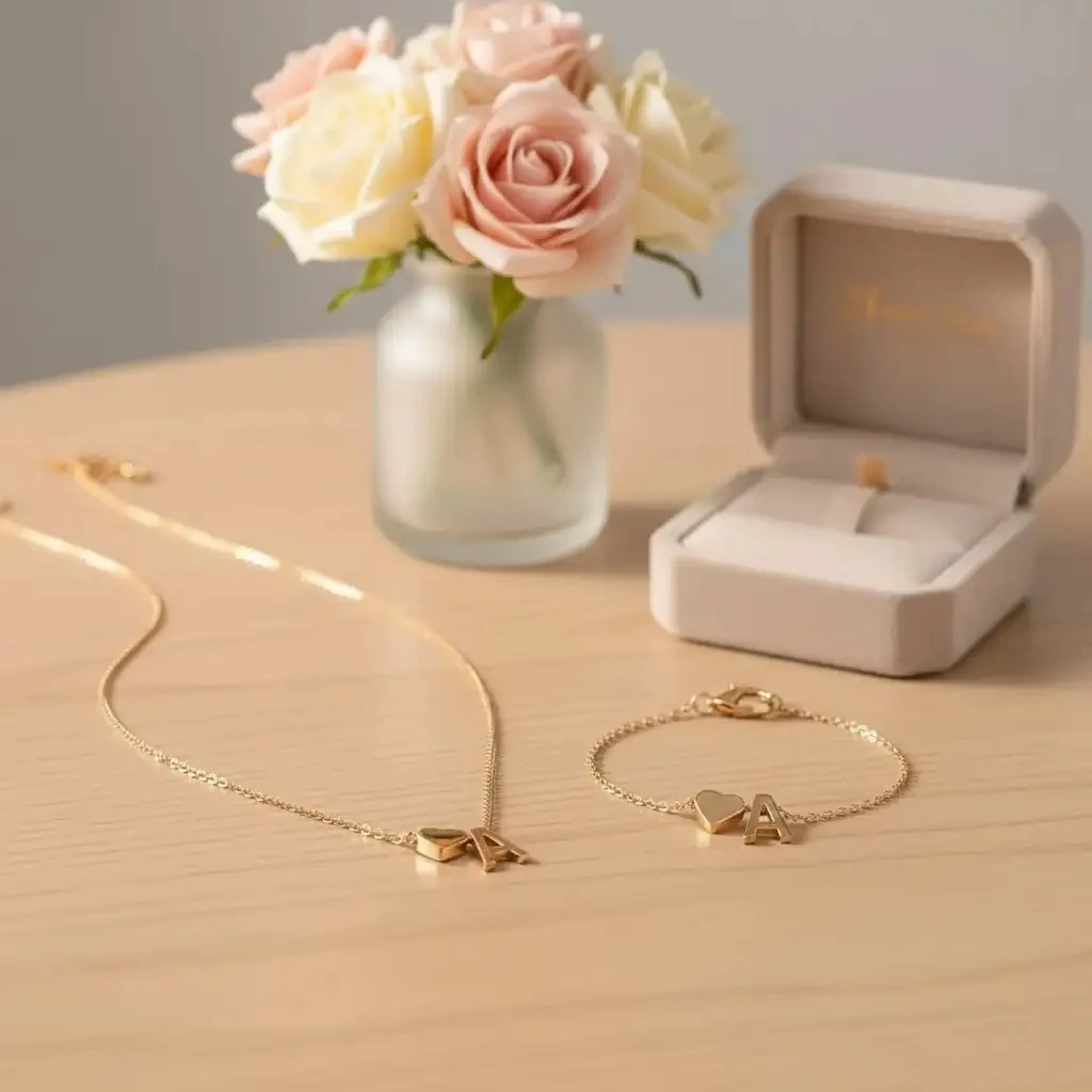 A ve Z Harfli Kolye & Bileklik Seti – Çiftler İçin Şık ve Anlamlı Takı Kombini