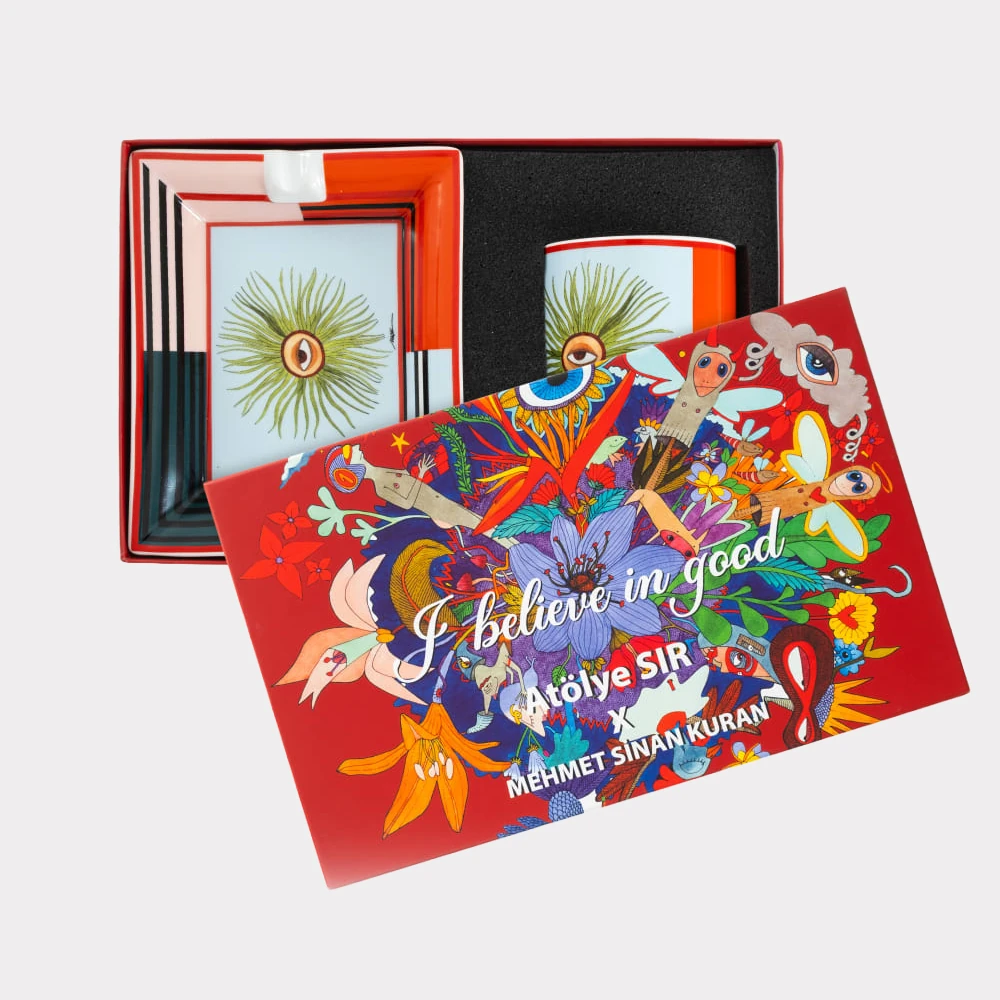 "I believe in good" Kültablası ve Mum Hediye Kutulu