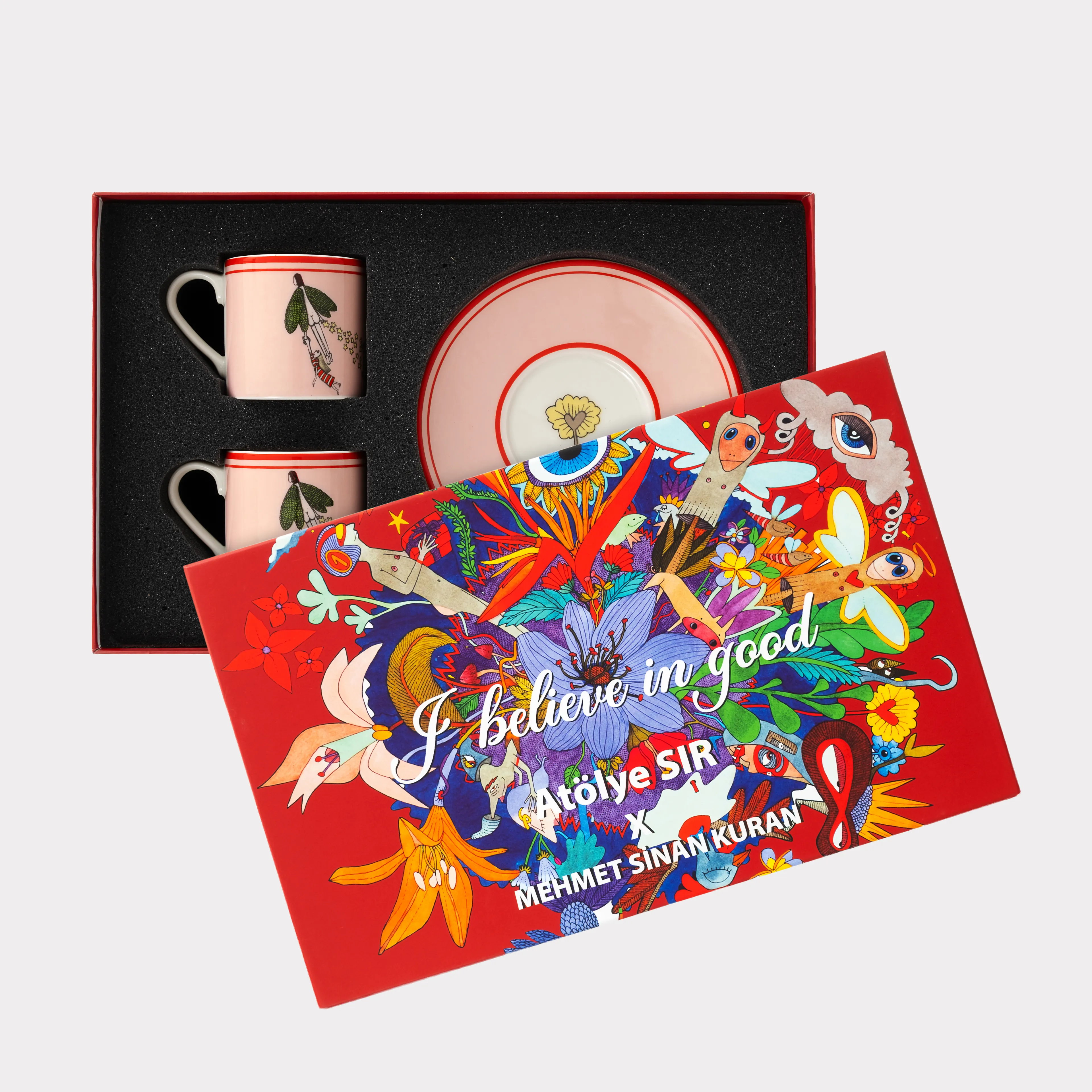 "I believe in good" 2'li Türk Kahvesi Fincanı Hediye Kutulu