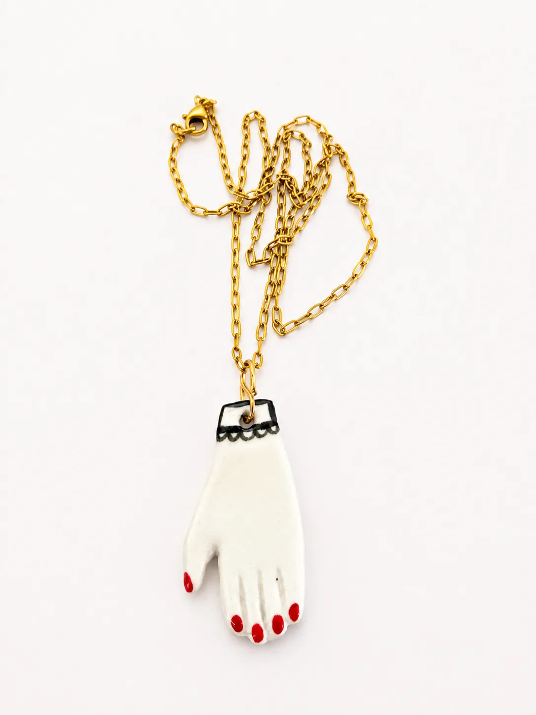 KIRMIZI OJELİ EL kolye