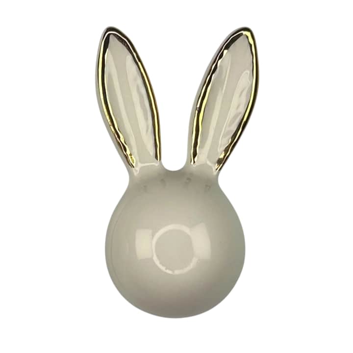 Bunny - Seramik Tavşan Dolap Kulpu — Beyaz