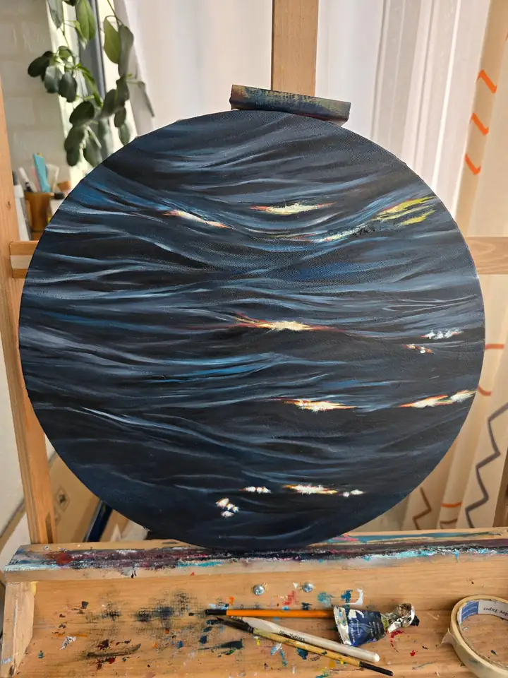 "O Günün Yankısı" 40 cm yağlı boya tablo