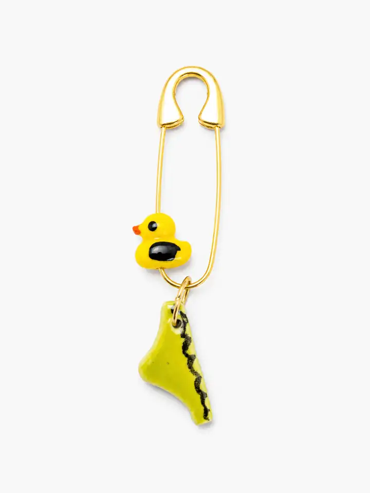 Sarı Don & Ördek Charm Broş