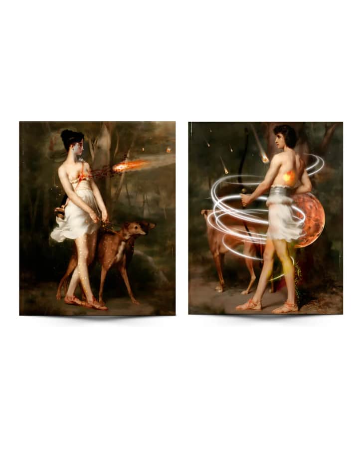 Eros & Psyche 2'li Set Tablo — 80 × 100 cm