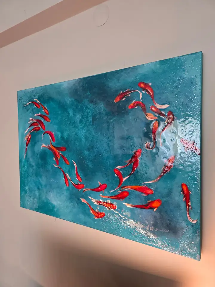 "Dreams" 70x100- akrilik ve epoksi karışık teknik tablo