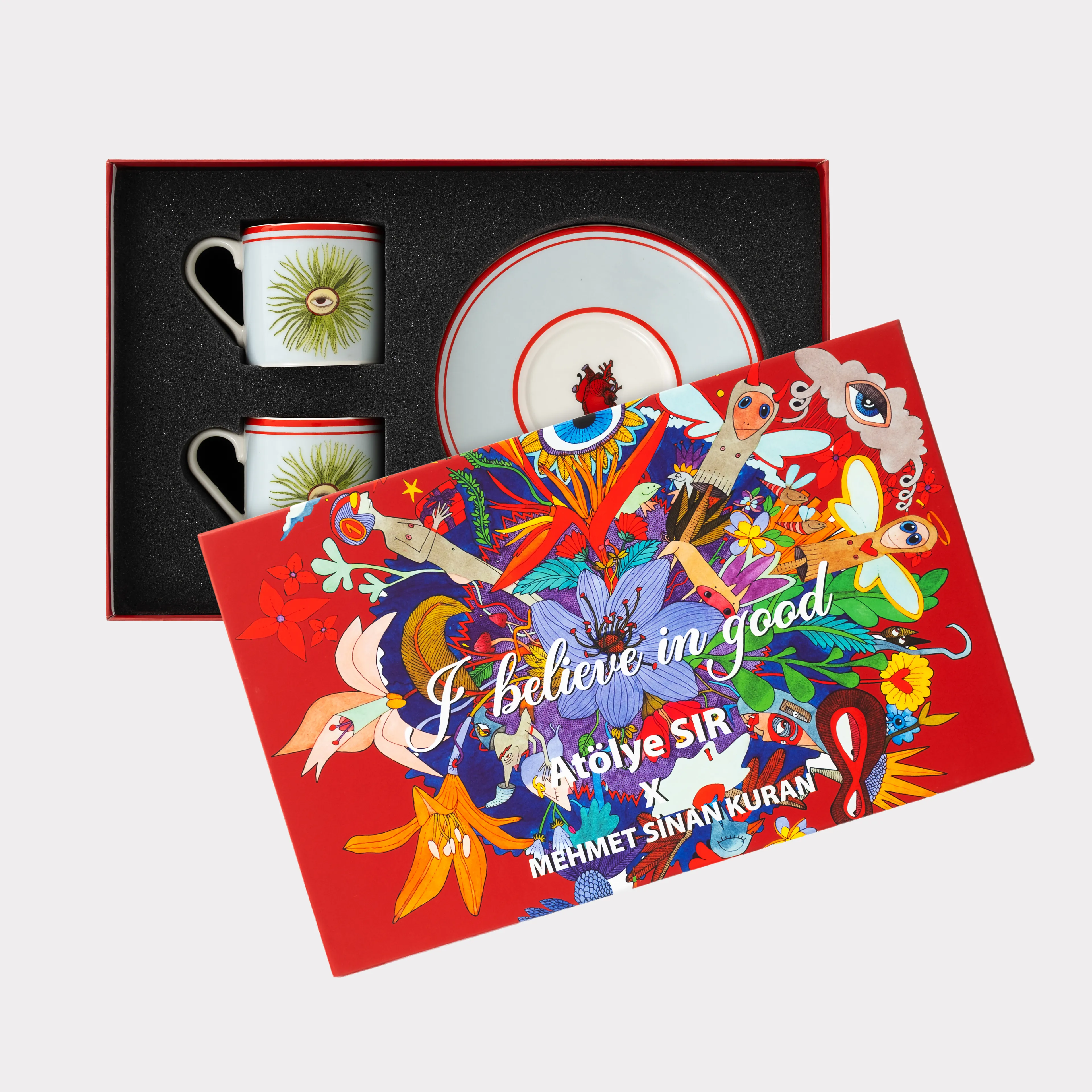 "I believe in good" 2'li Türk Kahvesi Fincanı Hediye Kutulu