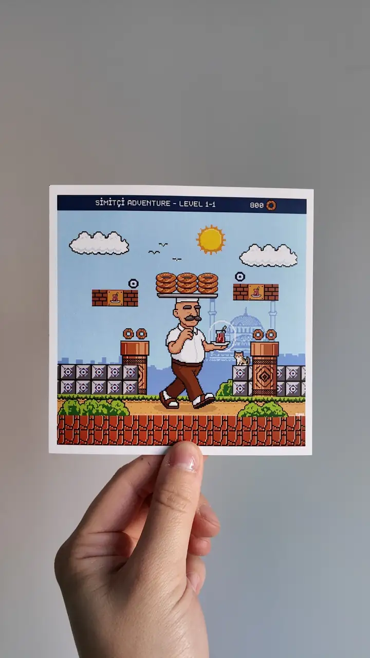 Altın Simit Macerası - Mini Kartpostal Dijital Baskı